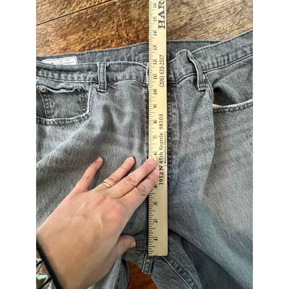 GAP Cheeky Straight High Rise 32 14T frayed hem grey denim jeans Tall XL
